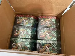 pokemon auction 6 paldean fates sealed tins case Charizard Iron Treads Great Tus - Image 1