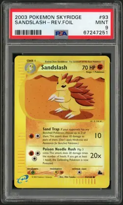 2003 Pokemon Skyridge Sandslash Reverse Holo #93 PSA 9 - Image 1
