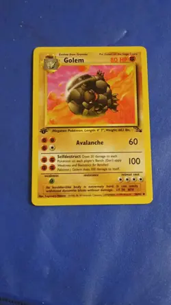 Pokemon TCG Golem Fossil 1st Edition Uncommon 36/62 80 HP English - Image 1