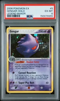 2006 Pokemon Ex Legend Maker #5 Gengar-Holo Legend Maker PSA 6 - Image 1