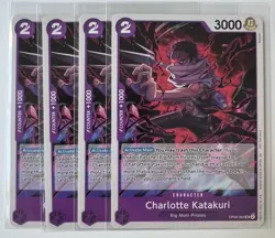 One Piece OP08 Charlotte Katakuri Playset 4x OP08-062 Promo NM - Image 1