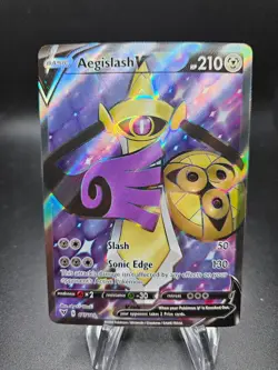 Aegislash V Full Art 177/185 Swsh04: Vivid Voltage Holo Pokemon Card TCG NM+ - Image 1