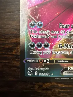 Pokemon TCG Gengar VMAX 157/264 Swsh08:Fusion Strike Holo Card Mint Condition - Image 5