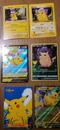 Pokemon Pikachu Assorted Lot - 12 Cards - Assorted Sets - No Doubles - Image 3