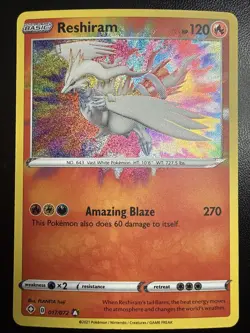 Reshiram 17/72 Shining Fates Holo Pokemon Card - Image 1