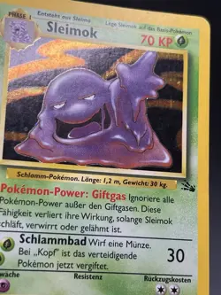Pokemon TCG Card - Muk Fossil 13/62 Holo Rare German Sleimok 1999 Vintage MP XF1 - Image 2