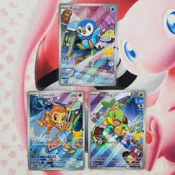 Piplup 042 + Chimchar 041 + Turtwig 040 - First Partner Pokemon Cards - #L407 - Image 1