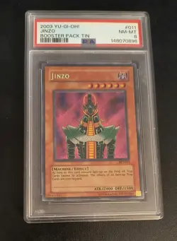 2003 Collectors Tin #BPT-011 Jinzo SR Super Rare Card NM/MT PSA 8 - Image 1