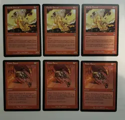 3x Pardic Firecat 3x Flame Burst LP MTG Magic Pauper Free Shipping Odyssey - Image 1