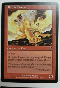 3x Pardic Firecat 3x Flame Burst LP MTG Magic Pauper Free Shipping Odyssey - Image 2