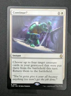 MTG Teenage Mutant Turtles Commander Rare CONTINUEU NM - Image 1