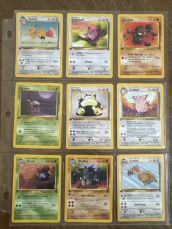 Pokemon 1st Edition WOTC Lot Jungle Fossil Vintage LP 9 Cards Snorlax Clefable - Image 1