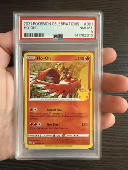 Ho-Oh 001/025 Holo 2021 Pokemon Celebrations PSA 8 NM-MT - Image 3
