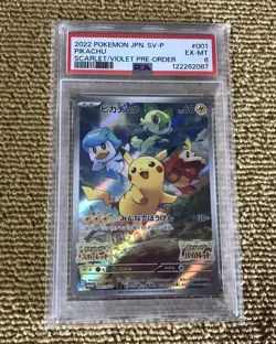 Pikachu Pokemon- 001/SV-P PROMO Scarlet & Violet Pre Order Japanese PSA - Image 1