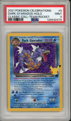 2021 Pokemon Celebrations Dark Gyarados Holo #8 PSA 9 - Image 1