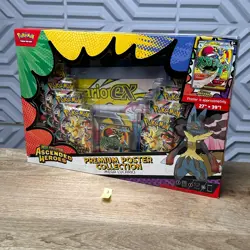 Pokemon TCG Ascended Heroes Premium Poster Collection Mega Lucario EX IN HAND - Image 1
