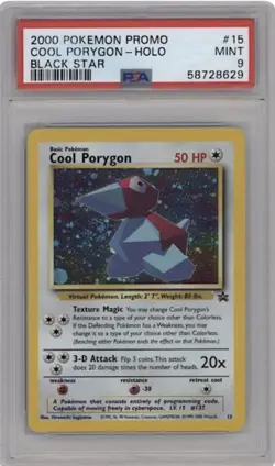 2000 Pokemon Cool Porygon Black Star Promo Holo #15 PSA 9 Mint - Image 1