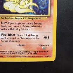 Pokemon Vintage Holo Ninetales Base Set WotC 1999 - Image 4