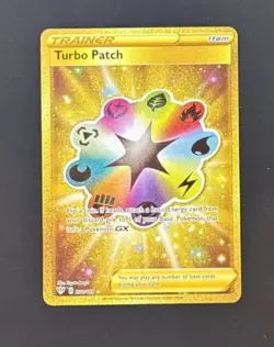 2020 Pokemon Turbo Patch (Secret) 200/189 Swsh03: Darkness Ablaze Gold Holo - Image 1