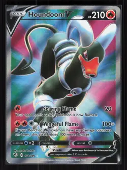 Houndoom V (Full Art) Holo Ultra Rare Pokemon SWSH03: Darkness Ablaze 178/189 NM - Image 1