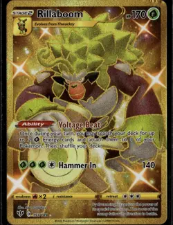 Rillaboom Secret Secret Rare SWSH03: Darkness Ablaze 197/189 Grass Holo Pokemon - Image 1