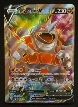Pokemon Rhyperior V 181/189 Darkness Ablaze 230 HP Ultra Rare Holo - Image 1