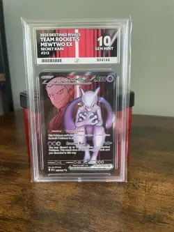 Pokemon TCG Destined Rivals Team Rocket's Mewtwo EX Secret Rare ACE 10 - Image 1