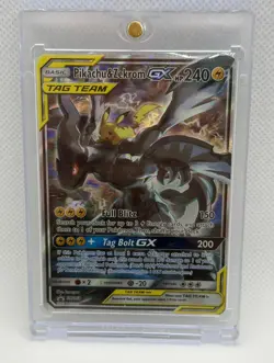Pikachu & Zekrom GX SM168 Holo Promo Sun & Moon Promo Pokemon Moderately Played - Image 1