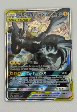 Pikachu & Zekrom GX SM168 Holo Promo Sun & Moon Promo Pokemon Moderately Played - Image 2