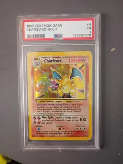 1999 Pokemon Base Set Charizard Holo #4 – PSA 1 – Unlimited – Vintage WOTC - Image 1