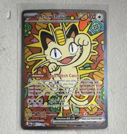 Pokemon Meowth EX Full Art 121/088 POR Ultra Rare Holo Cat Basic 170 HP - Image 1