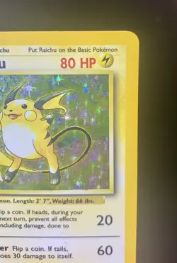Pokemon Raichu Holo Rare Base Set 14/102 WotC 1999 Vintage - Image 5