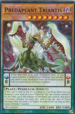 YUGIOH CARD 1 X PREDAPLANT TRIANTIS DIFO-EN019 1ST EDITION - Image 1
