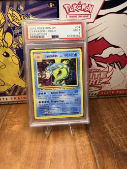 2016 POKEMON XY GYARADOS HOLO EVOLUTIONS PSA 9 34 34/108 - Image 1