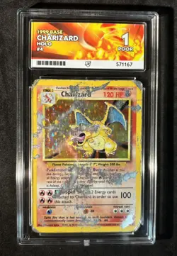 Pokemon TCG Charizard 4/102 Base Set Vintage 1999 Holo Rare WOTC Ace Grade 1 - Image 1