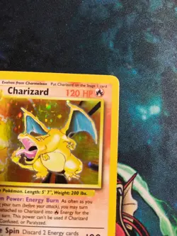 Pokemon TCG Charizard Base Set Holo Unlimited Rare Card 4/102 - Image 3