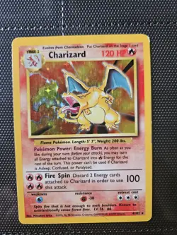 Pokemon TCG Charizard Base Set 4/102 Holo Unlimited Holo Rare - Image 1