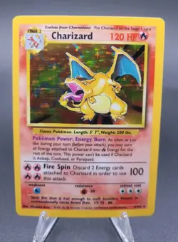 Pokemon TCG Charizard 4/102 Base Set Unlimited Holo Rare MP - Image 1