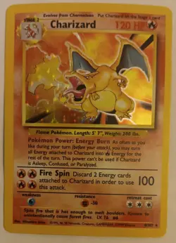 CHARIZARD🔥 4/102 Base Set Holo Rare Vintage Pokemon TCG - Image 1