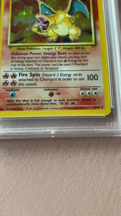 🔥 Pokemon Charizard Holo Base Set (PSA 5) 4/102 Rare TCG Card 1999 - Image 2