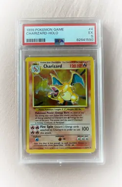 🔥 Pokemon Charizard Holo Base Set (PSA 5) 4/102 Rare TCG Card 1999 - Image 4