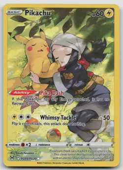 2022 Pikachu & Akari TG05/TG30 Swsh11 Lost Origin Trainer Gallery Holo Nm Card - Image 1