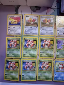 Pokemon TCG | Jungle Unlimited Card Lot | 33 Heavily Played/Damaged Commons - Image 2