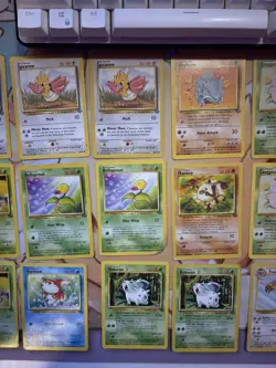 Pokemon TCG | Jungle Unlimited Card Lot | 33 Heavily Played/Damaged Commons - Image 3