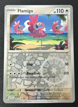 Flamigo 165/198 Scarlet & Violet Base Reverse Holo Pokemon TCG Card NM - Image 1