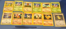 Pokemon Base Set SHADOWLESS/1st Ed. Uncommon/Common WotC - 12 Card Lot LP/HP - Image 1