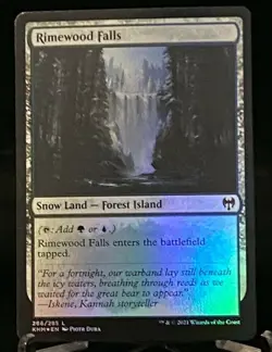 Magic the Gathering MTG Kaldheim Snow Land Forest Island Foil - Rimewood Falls - Image 1