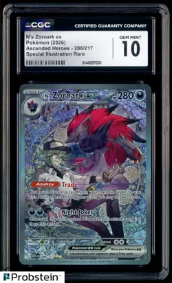 2026 Pokemon Ascended Heroes #286/217 N's Zoroark Ex CGC 10 GEM MINT - Image 1