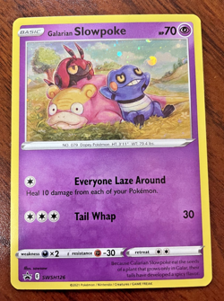 Pokemon Card- Galarian Slowpke SWSH 129 Black Star Promo 2021 LP Holo - Image 1