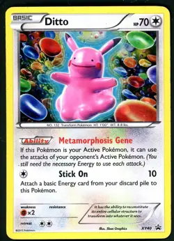 Pokemon Card Ditto XY40 Holo Black Star Promo MP - Image 1